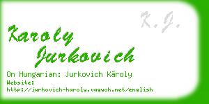 karoly jurkovich business card