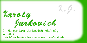karoly jurkovich business card